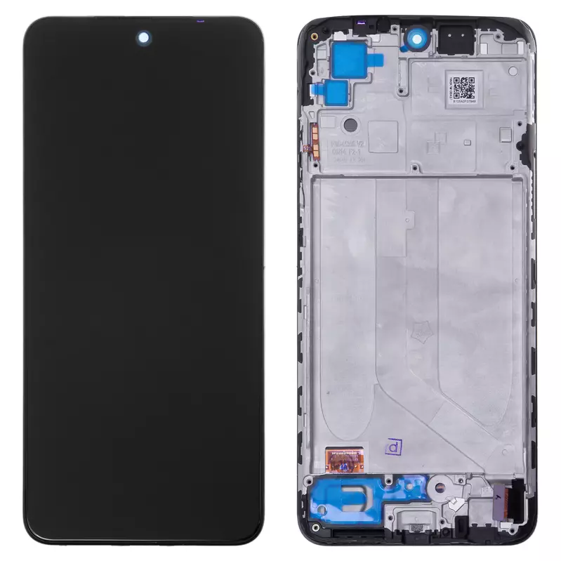 LCD compatible with Xiaomi Redmi Note 10S, (black, with frame, High Copy, (OLED))