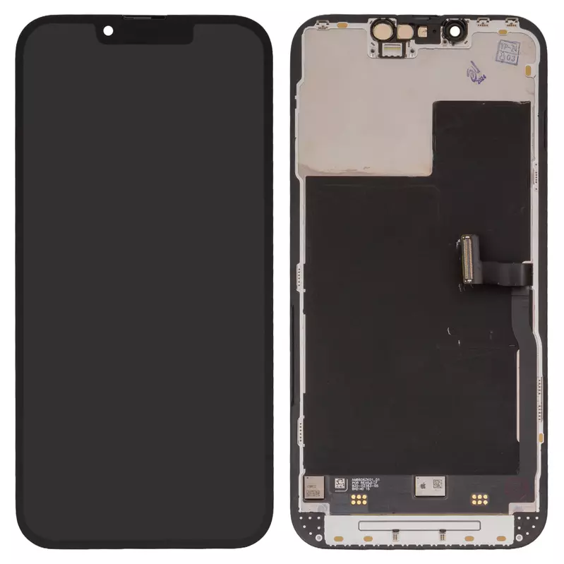 LCD compatible with iPhone 13, iPhone 13 Pro, (black, with frame, change glass)