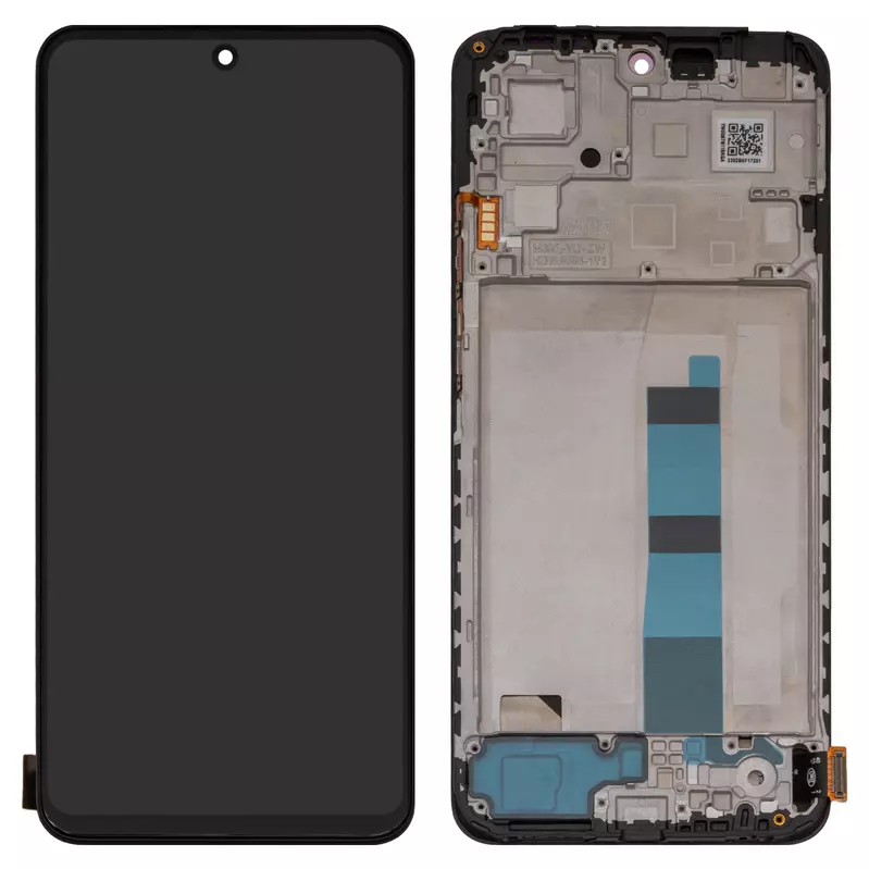 LCD compatible with Xiaomi Redmi Note 12 4G, (black, with frame, High Copy, (OLED))