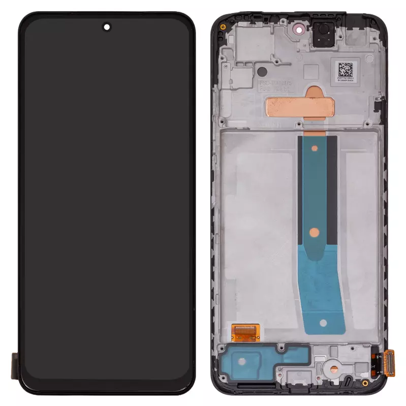 LCD compatible with Xiaomi Poco M4 Pro 4G, Redmi Note 11S, (black, with frame, High Copy, (OLED))